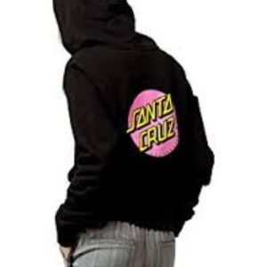 Black Santa Cruz Zip Up Hoodie